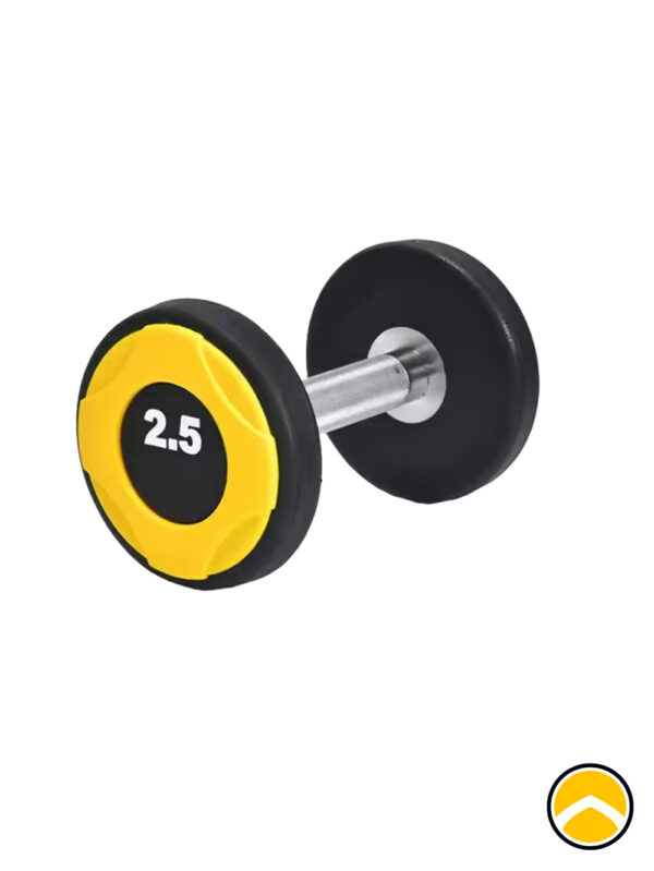 New dumbbell black/yellow round